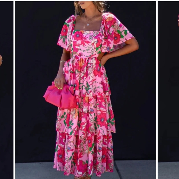 Flying Tomato Dresses & Skirts - Flying Tomato Pink Floral Maxi Dress from Vici Collection